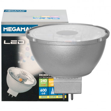 LED Lampe, Reflektor, MR16, Flood 36°, GU5,3 / 4,5W, 240 lm, 4000K, Megaman