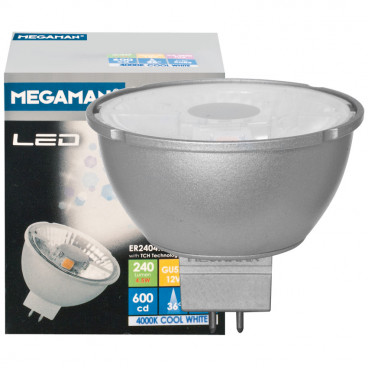 LED Lampe, Reflektor, MR16, Flood 36°, GU5,3 / 4,5W, 240 lm, 2800K, Megaman