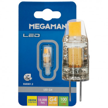 LED Lampe, Stift Sockel, G4 / 1,2W, 100 lm, 2800K, Megaman