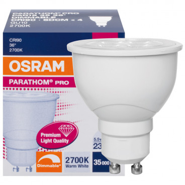 LED Lampe, Reflektor, GU10 / 5,5W, 230 lm, 3000K, Osram