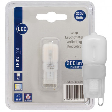 LED Lampe, Stift Sockel, G9 / 2,5W, 200 lm, 3000K, LED's light