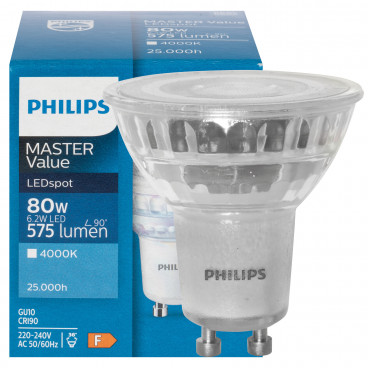 LED Reflektorlampe PAR16, MASTER LEDSPOT VALUE, GU10 6,2W(80W) 575lm 4000K