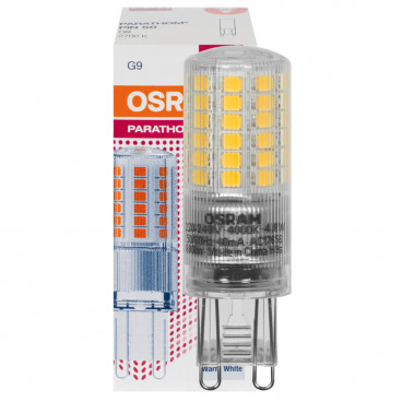 LED Stiftsockellampe klar PIN G9 4,8W(48W) 600lm 2700K L59mm Ø18mm