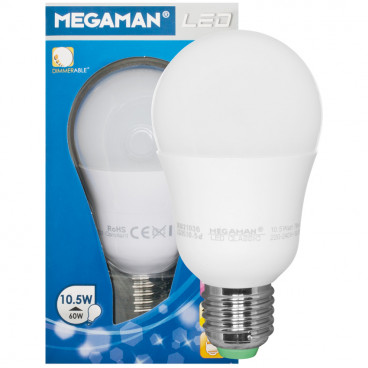 LED Lampe, AGL CLASSIC, E27 / 10,5W, opal, 810 lm, 2800K Megaman