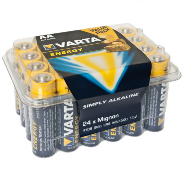 Batterie, ENERGY, Alkaline, Mignon, LR6, AA, 1,5V, in Kunststoffbox - Varta