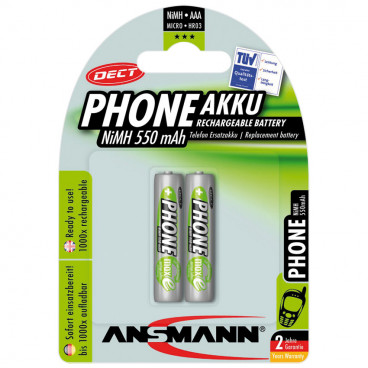 Akku, DECT, NiMh, 1,2V / 550 mAh, Micro für Telefone (Blisterware)