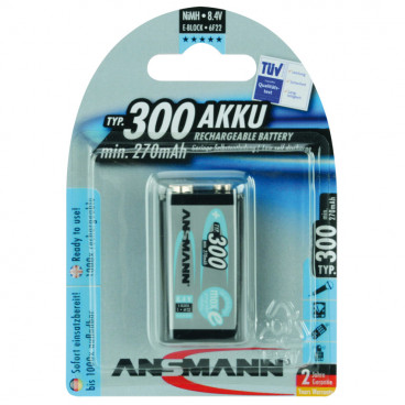 Akku, PROFESSIONAL, NiMh, 8,4V / 270 mAh, Block, 9V (Blisterware)