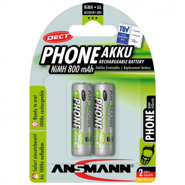 Akku, DECT, NiMh, 1,2V / 800 mAh, Mignon für Telefone (Blisterware)