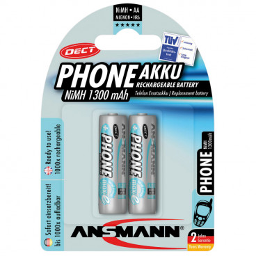 Akku, DECT, NiMh, 1,2V / 1300 mAh, Mignon für Telefone (Blisterware)