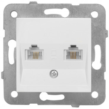 Anschlussdose UAE ISDN, RJ11, UAE 6 / 6, Zentralplatte 50 x 50 mm, MERIDIAN reinweiß