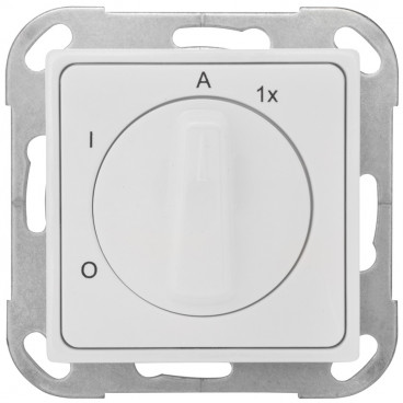 Außenlichtschalter, Unterputz 55 x 55 mm mit Adapterrahmen, reinweiß