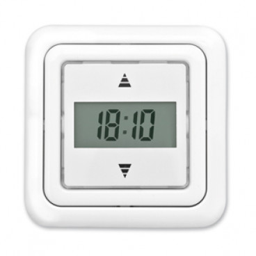Jalousie Zeitschaltuhr Tages-/ Wochenprogramm Unterputz Zentralplatte 50 x 50 mm, reinweiß
