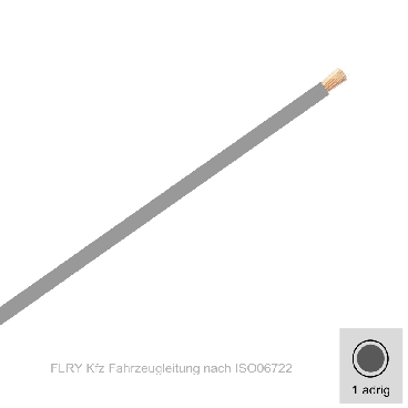 0,75 mm² einadrig Kfz FLRy Leitung Farbe  Grau 50 Meter Bund