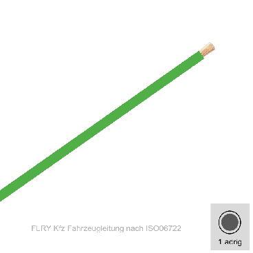 1,50 mm² einadrig Kfz FLRy Leitung Farbe Grün 20 Meter Bund
