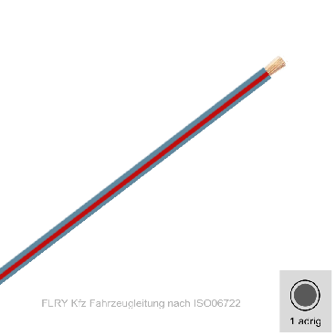 0,35 mm² einadrig Kfz FLRy Leitung Farbe Grau - Rot ( Meterware )