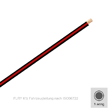 0,35 mm² einadrig Kfz FLRy Leitung Farbe Schwarz - Rot ( Meterware )