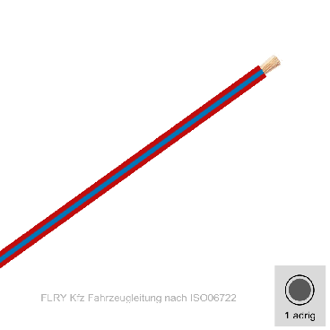 0,35 mm² einadrig Kfz FLRy Leitung Farbe Rot - Blau 50 Meter Bund