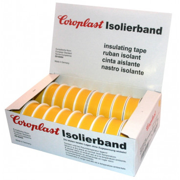 Coroplast Box PVC Isolierband Breite 15 mm, Länge 10 m Farbe gelb Inhalt 20 Stück