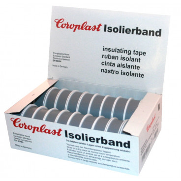 Coroplast Box PVC Isolierband Breite 15 mm, Länge 10 m Farbe grau Inhalt 20 Stück