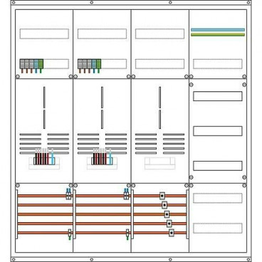 Zählerschrank Komplettschrank 2 Zähler-/ 1 TSG-/ 1 Verteilerfeld