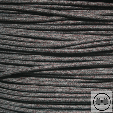 Meterware Textilkabel Lampenkabel Stoffkabel Bordeaux 2 x 0,75 mm² rund 