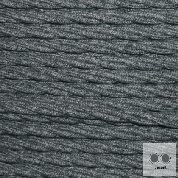 Textilkabel, Stoffkabel, Farbe Baumwolle schwarz-weiß 2 adrig 2 x 0,75²mm verseilt