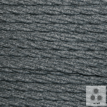 Textilkabel, Stoffkabel, Farbe Baumwolle schwarz-weiß 3 adrig 3 x 0,75²mm verseilt