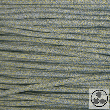Textilkabel, Stoffkabel, Baumwolle Schwarz Weiß Gelb 3 adrig 3 x 0,75 mm² rund