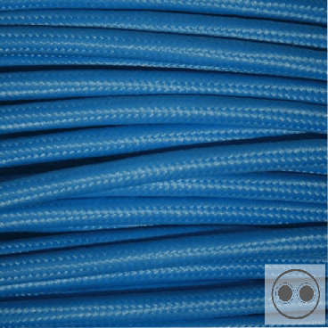 Textilkabel, Stoffkabel, Farbe Blau 2 adrig 2 x 0,75 mm² rund (Meterware)