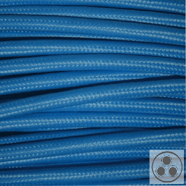 Textilkabel, Stoffkabel, Farbe Blau 3 adrig 3 x 0,75 mm² rund (Meterware)