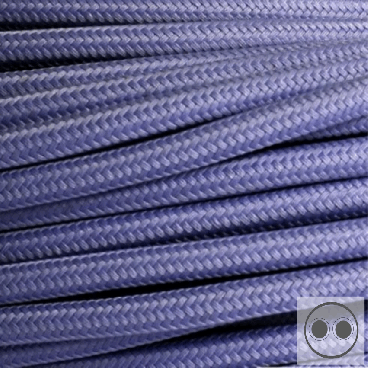 Textilkabel, Stoffkabel, Farbe Violettblau 2 adrig 2 x 0,75 mm² rund (Meterware)