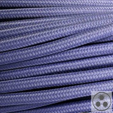 Textilkabel, Stoffkabel, Farbe Violettblau 3 adrig 3 x 0,75 mm² rund (Meterware)