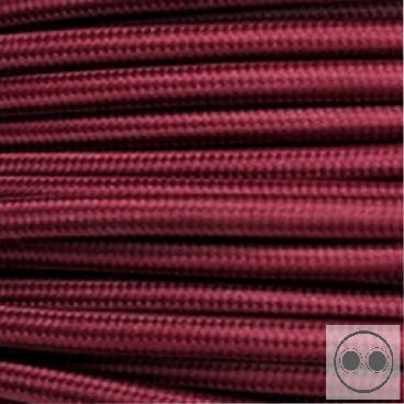 Textilkabel, Stoffkabel, Farbe Bordeaux  2 adrig 2 x 0,75 mm² rund (Meterware)