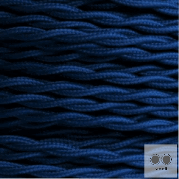 Textilkabel, Stoffkabel, Farbe Dunkelblau 2 adrig 2 x 0,75 mm² verseilt (Meterware)