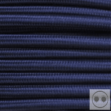 Textilkabel, Stoffkabel, Farbe Dunkelblau 2 adrig 2 x 0,75 mm² rund (Meterware)