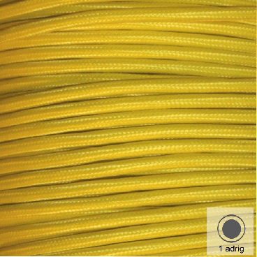 Textilkabel, Stoffkabel, Farbe Gelb 1 adrig 1 x 0,75 mm² rund (Meterware)