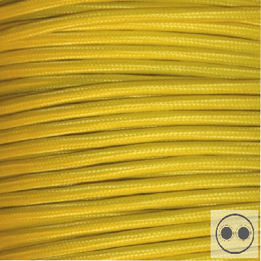 Textilkabel, Stoffkabel, Farbe Gelb 2 adrig 2 x 0,75 mm² rund (Meterware)