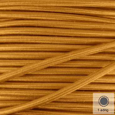 Textilkabel, Stoffkabel, Farbe Gold 1 adrig 1 x 0,75 mm² rund (Meterware)