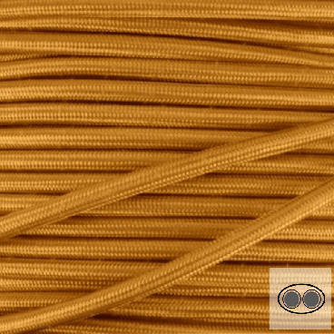 Textilkabel, Stoffkabel, Farbe Gold 2 adrig 2 x 0,75 mm² Flachkabel (Meterware)