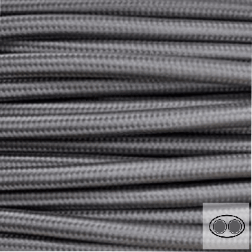 Textilkabel, Stoffkabel, Farbe Grau 2 adrig 2 x 0,75 mm² Flachkabel (Meterware)