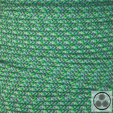 Textilkabel, Stoffkabel, Farbe Green Top 3 adrig 3 x 0,75 mm² rund (Meterware)