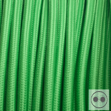 Textilkabel, Stoffkabel, Farbe Grün 2 adrig 2 x 0,75 mm² rund (Meterware)
