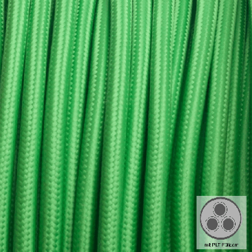 Textilkabel, Stoffkabel, Farbe Grün 3 adrig 3 x 0,75 mm² rund mit Füllgarn (Meterware)
