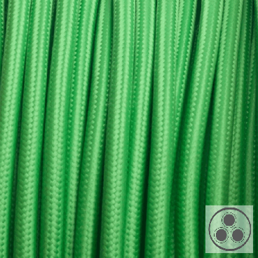 Textilkabel, Stoffkabel, Farbe Grün 3 adrig 3 x 0,5 mm² rund (Meterware)