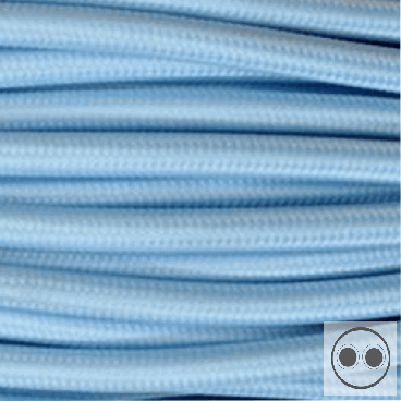 Textilkabel, Stoffkabel, Farbe Light Blau 2 adrig 2 x 0,75 mm² rund (Meterware)