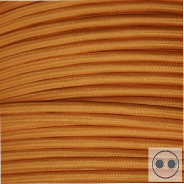 Textilkabel, Stoffkabel, Farbe Light Orange  2 adrig 2 x 0,75 mm² rund (Meterware)