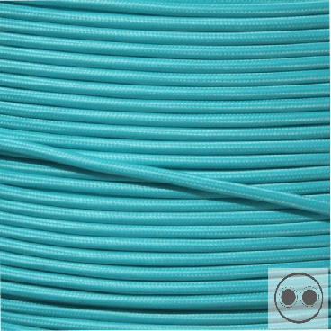 Textilkabel, Stoffkabel, Farbe Mint  2 adrig 2 x 0,75 mm² rund (Meterware)