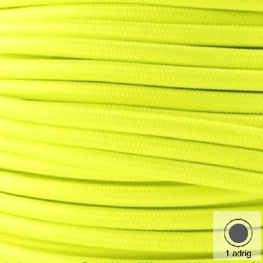Textilkabel, Stoffkabel, Farbe Neon Gelb 1 adrig 1 x 0,75 mm² rund (Meterware)