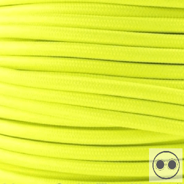 Textilkabel, Stoffkabel, Farbe Neon Gelb 2 adrig 2 x 0,75 mm² rund (Meterware)