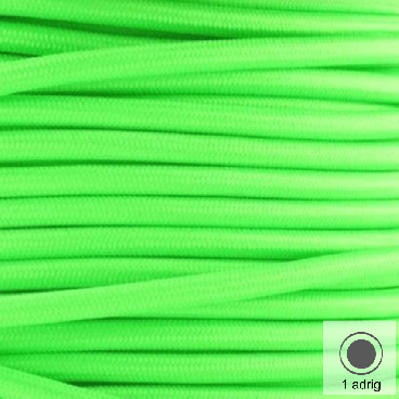 Textilkabel, Stoffkabel, Farbe Neon Grün 1 adrig 1 x 0,75 mm² rund (Meterware)